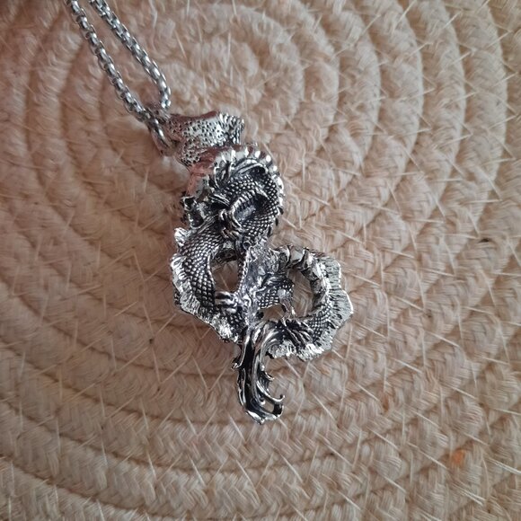 Dragon Pendant Gothic Pendant Necklace - Stainless Steel, NEW! - Picture 7 of 14